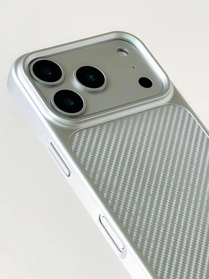 Luxury Business Carbon Fiber Pattern Hard PC Magnetic Case For iPhone 18 17 16 15 Pro Max For Magsafe Wireless Charging Cover