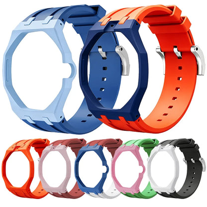 Bioceramics Watch Case+Silicone Band Modification Kit Strap Case Changer To Wristwatch Accessories For Royal Pop