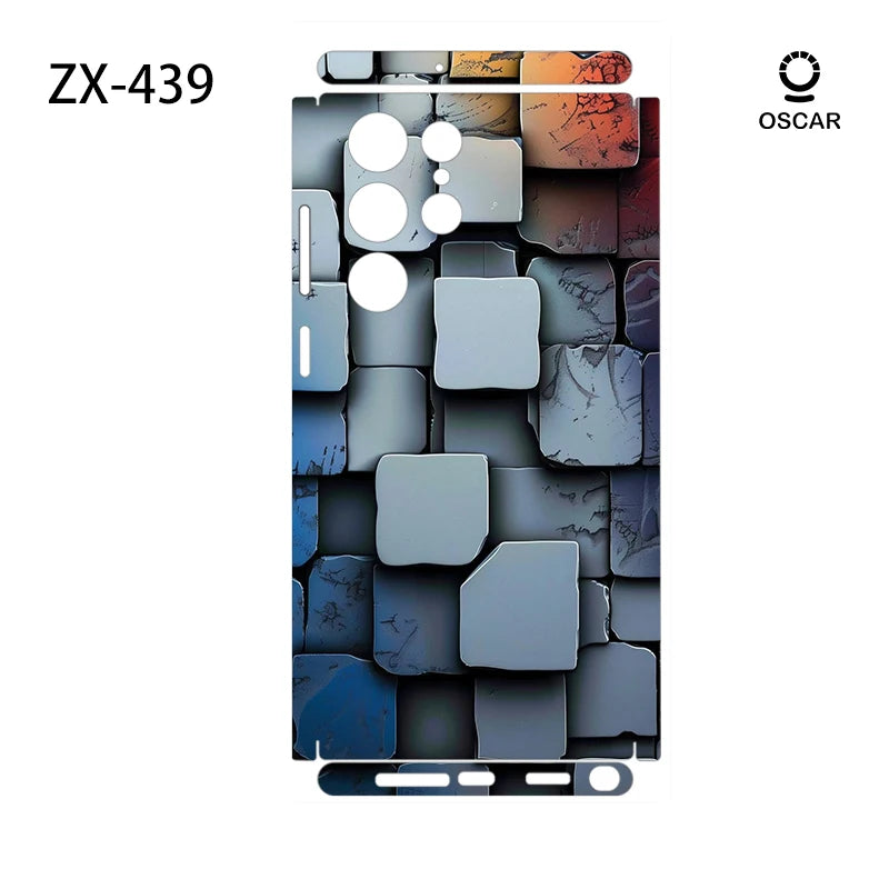 Colorful Decal Skin for Samsung Galaxy S23 S25Ultra Plus S26 S24Ultra Back Screen Protector Cover Wrap Stones Sticker