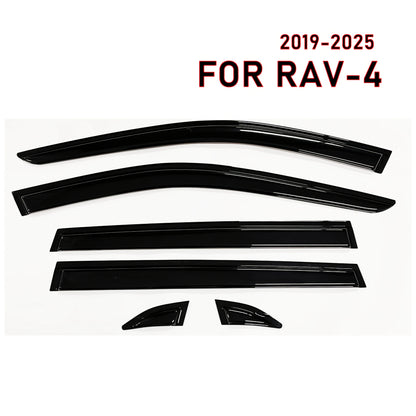 Window Visor for Toyota Rav-4 Rav4 2019-2025 | 6pcs Rain Guard Wind Deflector | Car Weather Shield Accessory