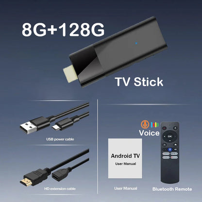 Android 16 TV Stick Allwinner H313 Chip 8GB+256GB 8K Ultra HD 2.4G/5G Dual WiFi Bluetooth 6.0 Google Assistant Streaming TV Box
