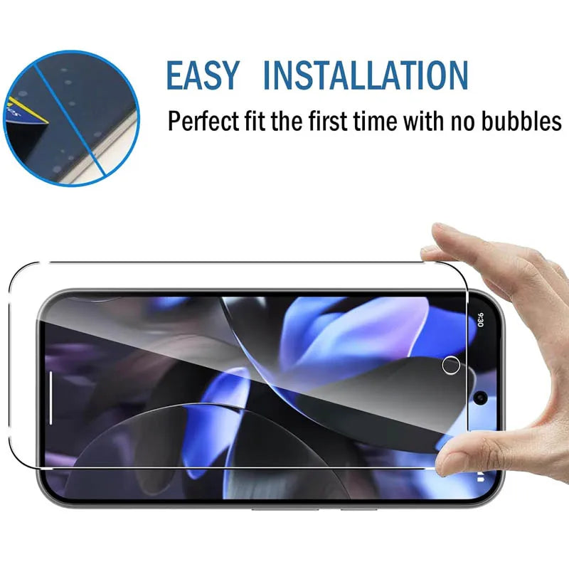 Fingerprint Unlock Glass for Pixel 9 Pro 10 8A 9A 10A 7A 8 Pro Screen Protector Pixel 9 Pro XL Tempered Glass for Google Pixel 9