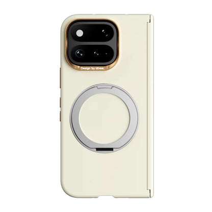Magnetic Shockproof Skin-Feel Cute Phone Case For Google Pixel 11 Pro Fold With 360 Rotating Bracket Metal Lens protect Cover