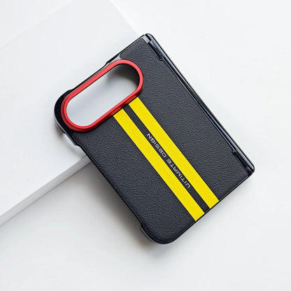 Business Premium Anti‑Scratch PU Leather Foldable Phone Case for IPhone Duo  Slim Hard Shockproof Full‑Edge Protective Cover