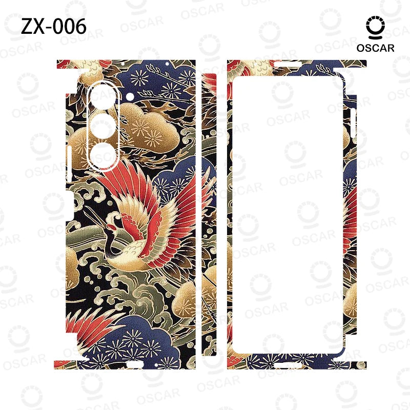 Colorful Anti-Scratch Stickers For Samsung Galaxy Z Fold 5 4 7 6 Fold5 Fold4 Protective Decal Skin Cover Back Film