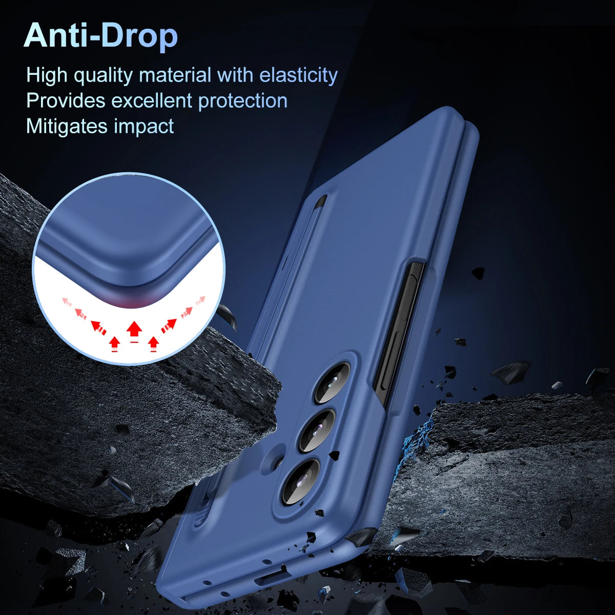 Hard Phone Hinge Protection Cover for Samsung Galaxy Z Fold 7 6 5 4 3 with Screen Protector Stand Bracket Pen Holder Slot Cover