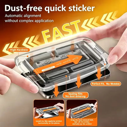 3-Pack Dust-Free Design Privacy Tempered Glass Screen Protector for Iphone 18 Pro Max/18 Pro/17 Pro Max/17 Pro/17/16 /15/14/13/12/11, with Installation Kit Auto-Alignment Kit Anti-Fall, Anti-Scratch, One-Click Dust-Free Insta