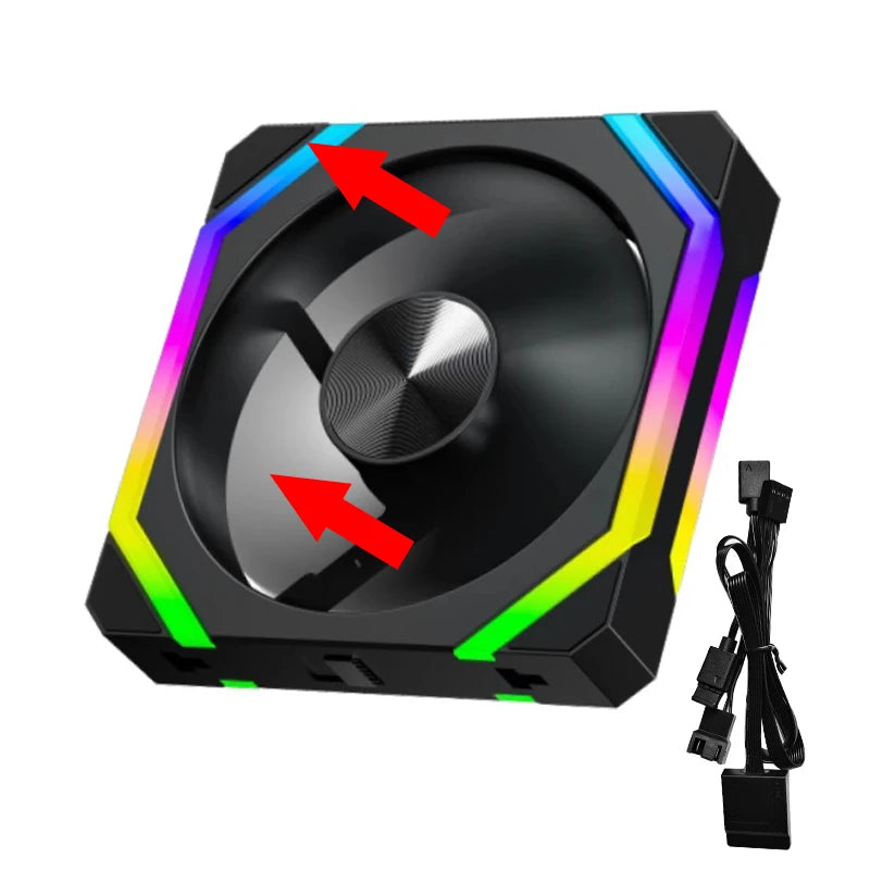 JUMPEAK CS120 ARGB Cooling Fan 360mm 240mm Modular Stackable Splicing Silent 120mm RGB Fans Kit For Gaming PC Case Water Cooler