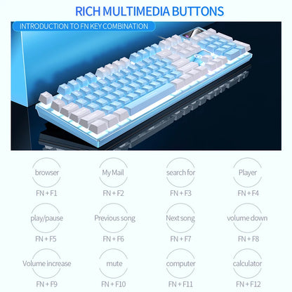 Wired USB Gaming Keyboard with Backlight, 104 Key Gamer Keyboard for Computer/Laptop/PC, Ergonomic Design,Office Gaming Accessor