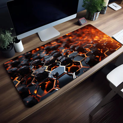 Geometric Blue Gradient Honeycomb Mouse Pad Non-slip Thickened Large Writing Lockedge Office Student Gaming Cushion MousePad