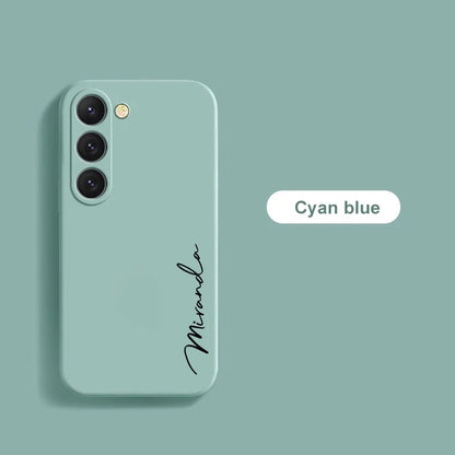 Customized Personalized Name Initials Soft Liquid Silicon DIY Case For Samsung S24 S23 S22 S21 S20FE Ultra Plus Cover For S23FE