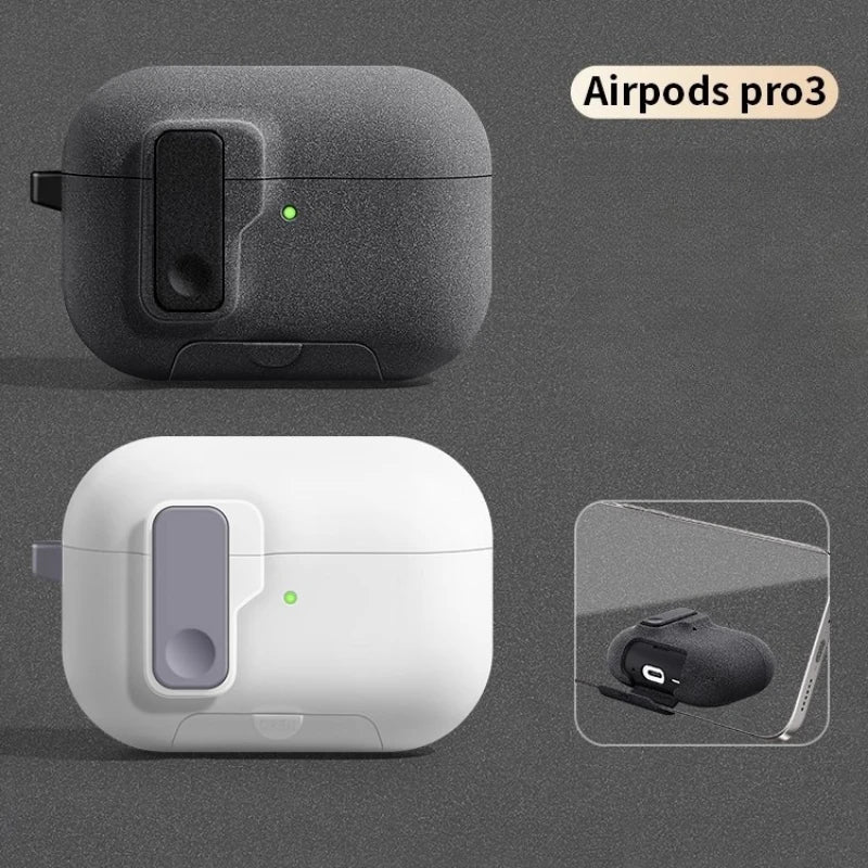 2025 New For AirPods Pro 3 Phone Stand Case Cover Magnetic Auto Lock TPU Shockproof Protective Sleeve With Hook for AirPods Pro3
