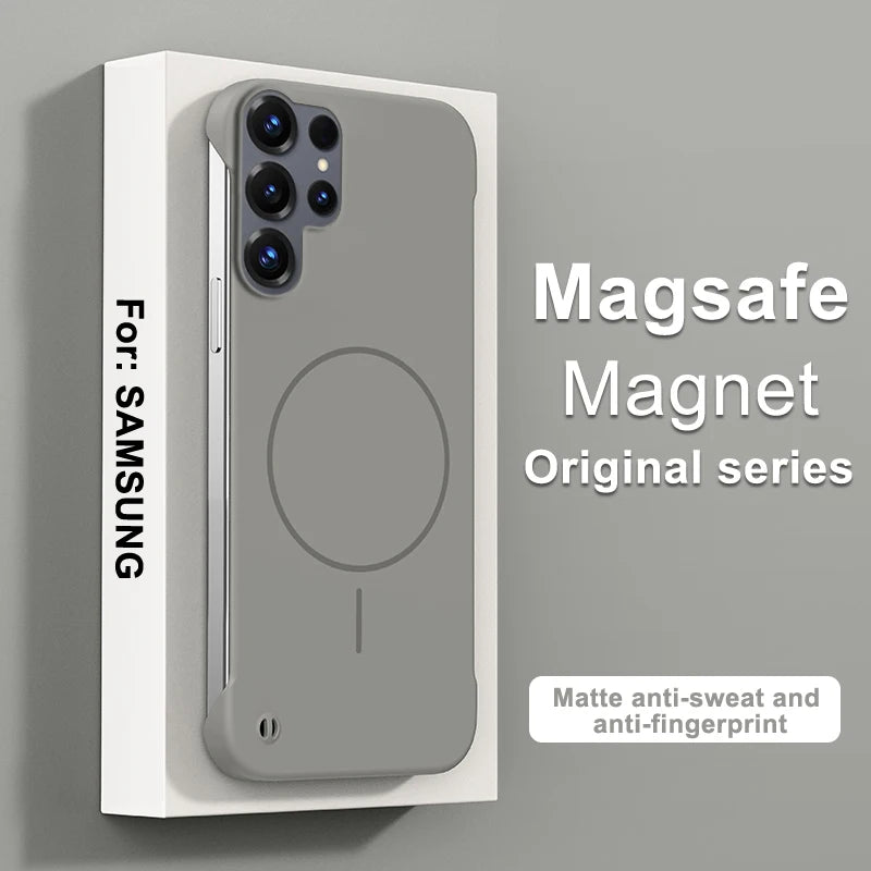 Frameless Magnetic PC Case For Samsung S26 S25 S24 Plus S23 Ultra S20 S21 S10 Note 20 A56 A16 A55 A35 A15 A54 A34 A24 A14 Cover