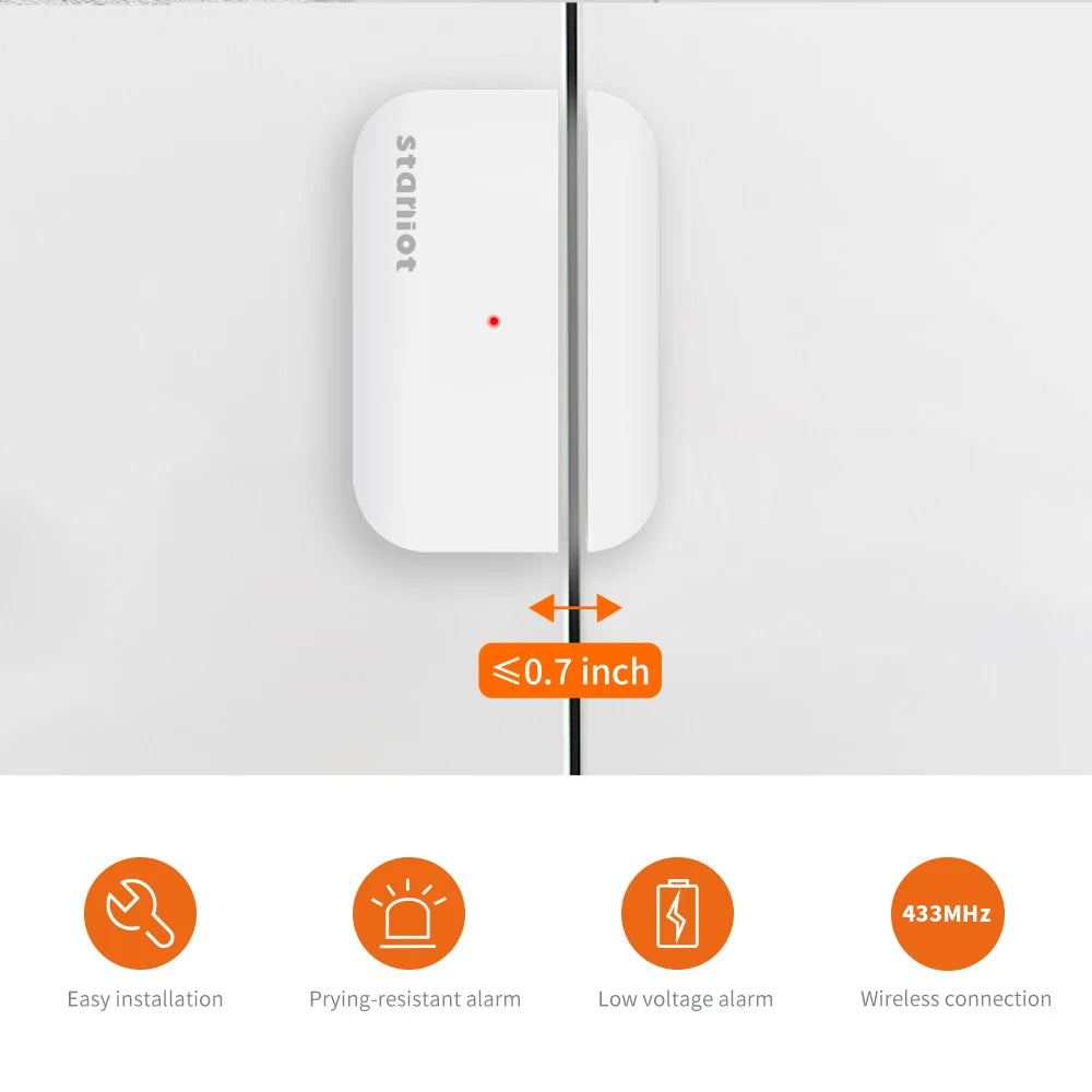 Staniot Door Sensor Wireless Smart Home Security Window Detector 5-Year Battery Life Door Open Closed Magnetic Contact Sensor
