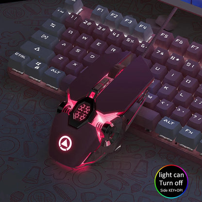 Ergonomic Wired Gaming Mouse RGB Mute Mouse LED Backlit 3200dpi 6 Button USB Mechanical Mause for PC Laptop Computer Gamer