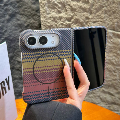 For iPhone Duo Case For Magsafe Magnetic Fashion Hard New Carbon Fiber Pattern Anti Fall Protect Back Cover For iPhone duo Shell
