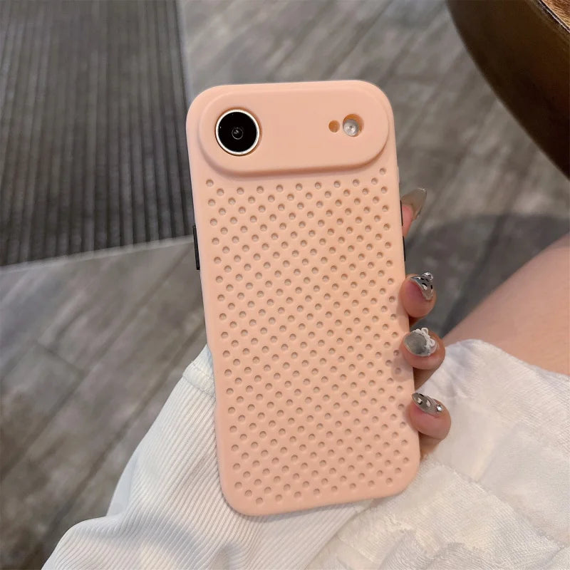 Heat Dissipation Breathable Cooling Phone Case For iPhone 17 Air 16 16e 15 14 13 12 Mini 11 Pro Max Plus Soft Silicone Cover