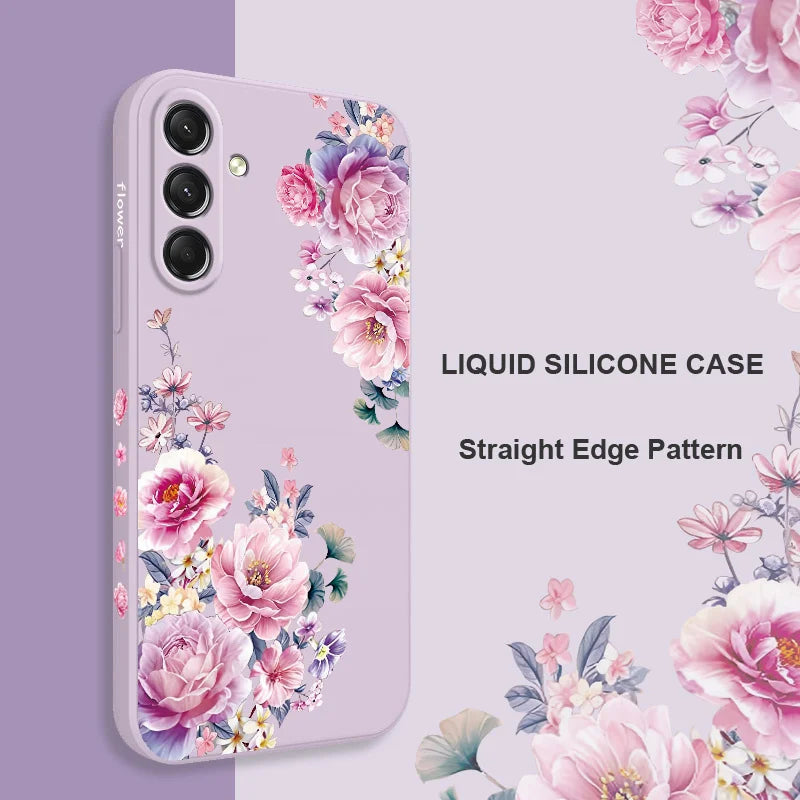 Satin Brocade Phone Case For Samsung Galaxy S25FE  S24 S23 S22 S21 S20 Ultra Plus FE Note 20 Ultra 10 Plus Cover