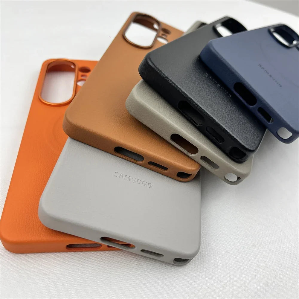 Samsung Galaxy S26/S26 Plus/s26+/S26 Ultra Leather Magsafe Phone Case Cover Ultra-thin Soft Magnetic Back Protective Shell