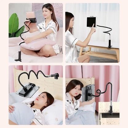 Gooseneck Tablet Holder With Flexible Arm 360 Clip Bed Support For 4 - 11 inches Phone Tablet Bracket For IPad Stand Accessories