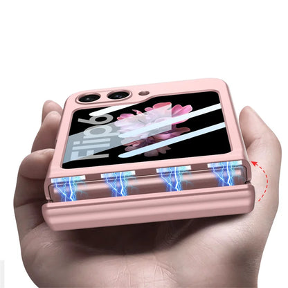 Magnetic Hinge Protection Hard PC Phone Cover for Samsung Galaxy Z Flip 8 7 6 5 4 5G Case Shockproof with Small Screen Protector