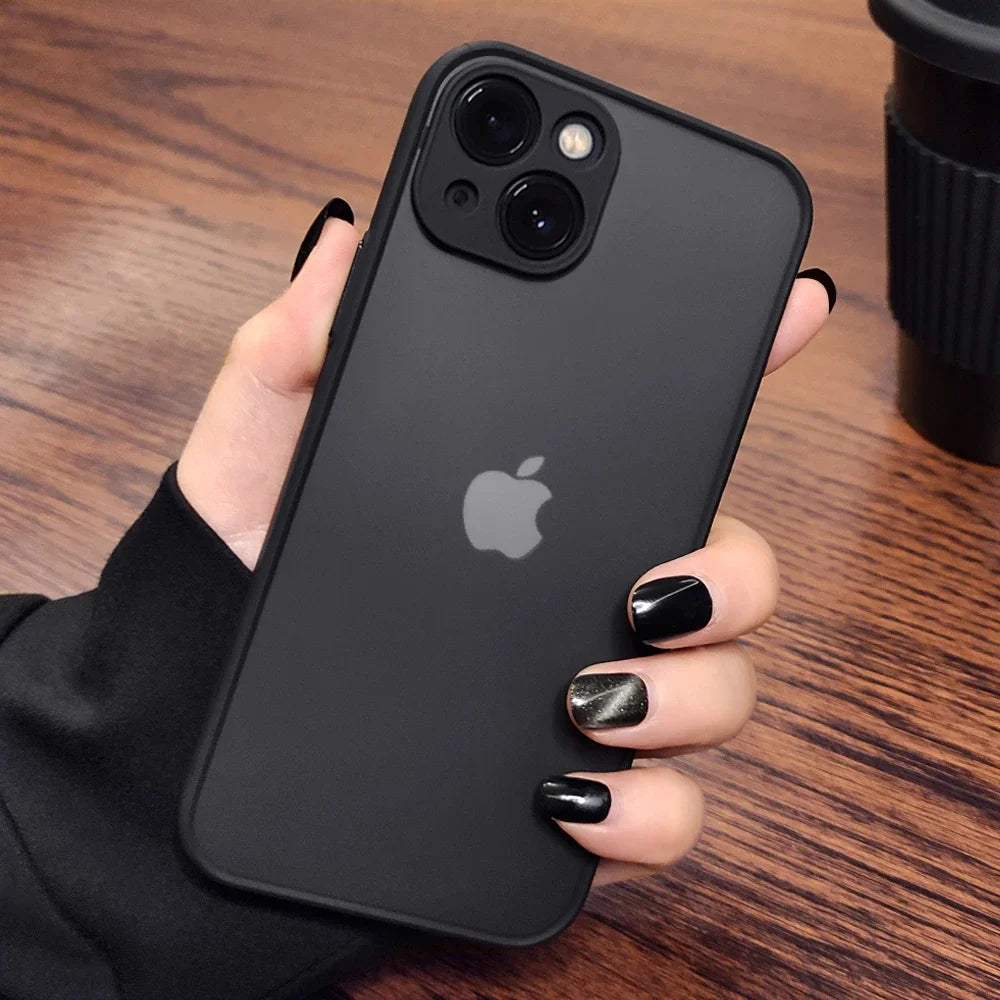 Luxury Shockproof Matte Hard PC Phone Case For iPhone 17 Air 16 16e 15 14 13 12 11 Pro Max Plus Mini Bumper Transparent Cover