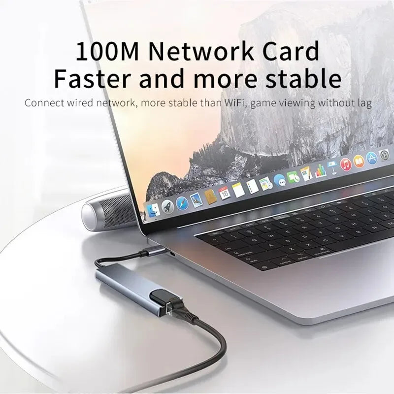 Usb 8In1 7in1 7in2 3in1 11in1 type C 3 1 To 4k HdTV Hub Adapter With Sd Tf Rj45 Card Reader Pd Fast Charge For Macbook Computer