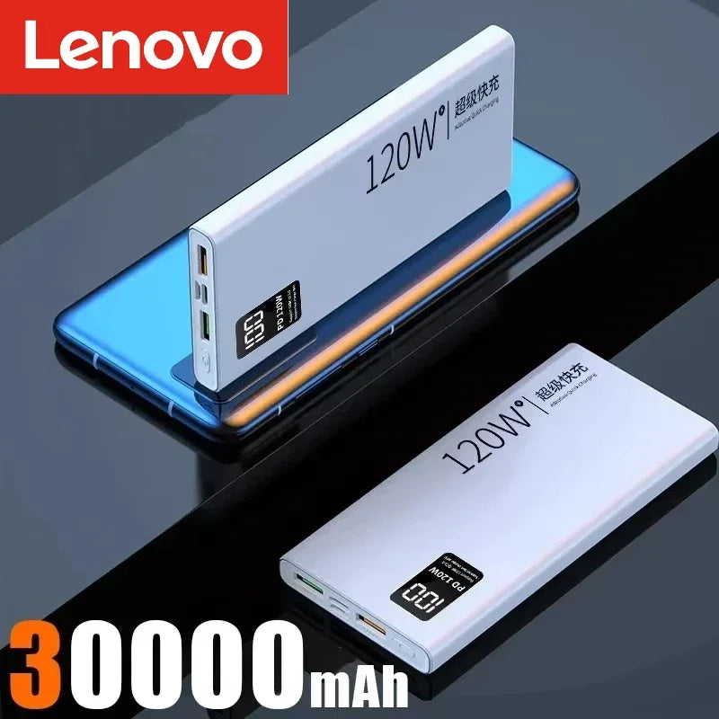 Lenovo 120W Power Bank 200000mAh High Capacity Fast Charging Powerbank Portable Battery Charger For iPhone Samsung Xiaomi NEW
