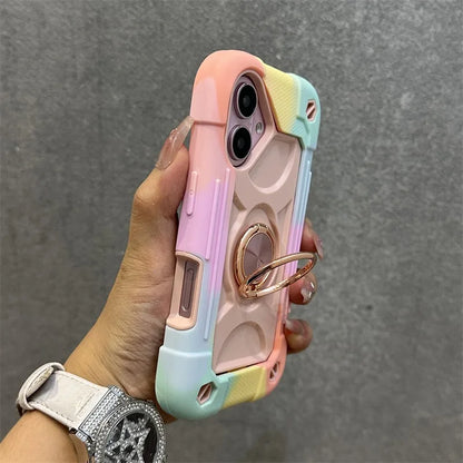 Luxury Heavy Duty Ring Holder Lanyard Case for iPhone 17 18 ProMax PC TPU Armor Cover for iPhone 11 12 13 14 15 16 Pro Max Plus