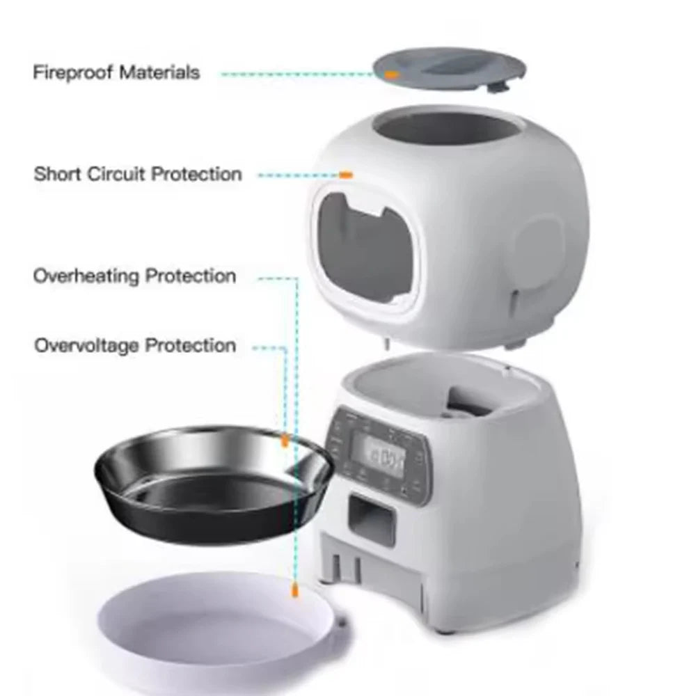3.5L Automatic Feed Dispenser For Pets For Cats WiFi Smart Swirl Slow Dog Food Dispenser With Dictation Device Large Capacity Ti
