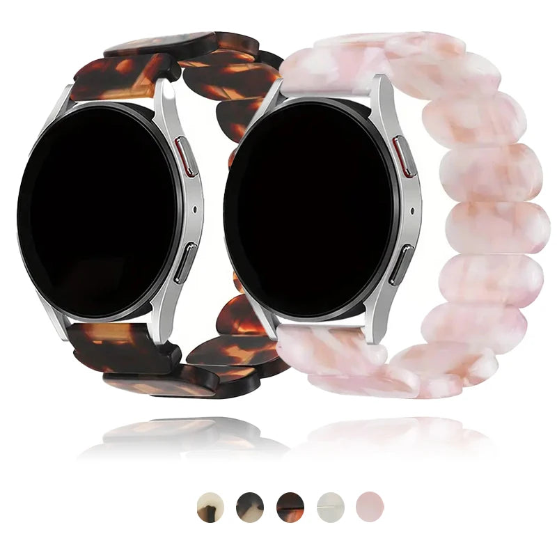 20mm/22mm Resin Strap for Samsung Galaxy watch 4/5/6/7 40mm 44mm Active 2/Gear s3 Elastic ring bracelet for Huawei GT 2/2e/pro