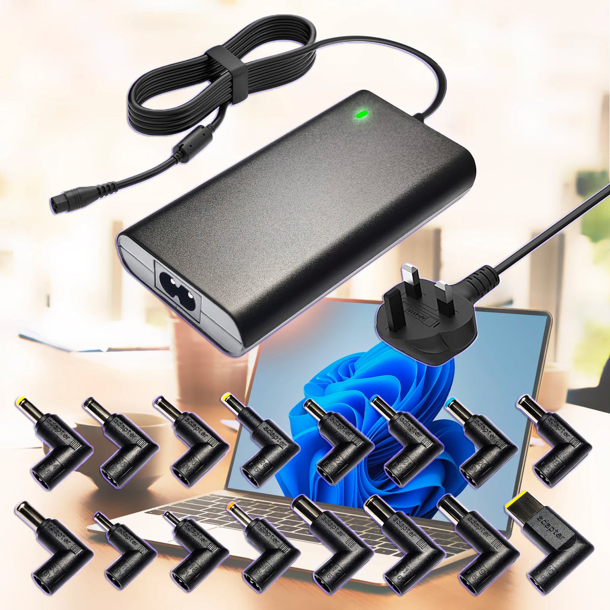 65W Universal Laptop Charger Power Adapter 16 DC Tip 16V 18.5V 19V 19.5V 20V For Asus Acer Dell HP Lenovo LG Samsung Sony, Etc