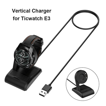 USB Charger Cradle Dock for TicWatch E3/ PRO3 Lite/ proX/pro 5 3 ultra gps Smart Watch Fast Charging Cable Adapter  Accessories