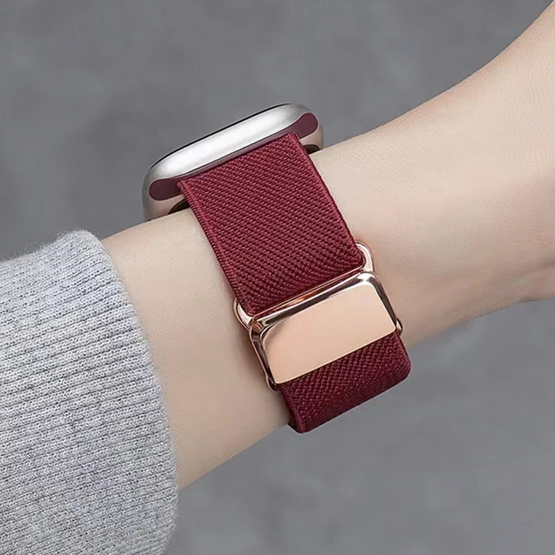 Magnetic Strap for Apple Watch Ultra3 Band 49mm Woman Man 40mm 44mm Nylon Elastic Loop for Iwatch Series11 10 9 8 7 6 5 4 3 2 1