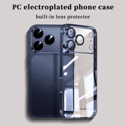 Luxury Plating Transparent Phone Case For iPhone 17 16 15 14 13 Pro Max 17Pro Lens Protection Shockproof Clear Bumper Back Cover