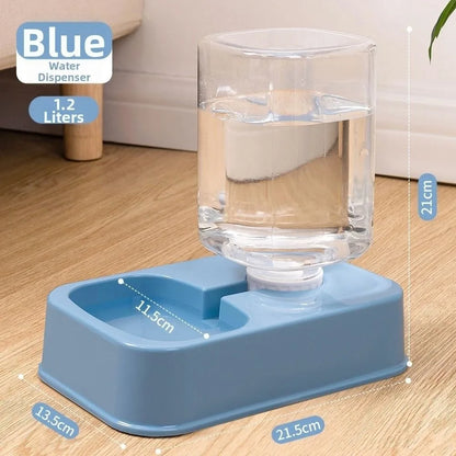 1.2L/1.5L Pet Automatic Feeder Plastic 2 Styles Cat Dog Water Dispenser Feeder Set Large Capacity 3 Colors