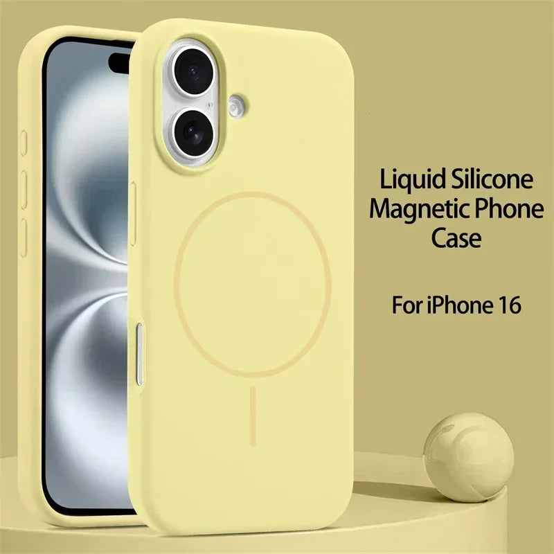 Luxury Original Liquid Silicone For Magsafe Case For iPhone 17 16 15 14 13 12 11 Pro Max Magnetic Wireless Charging Soft Cover