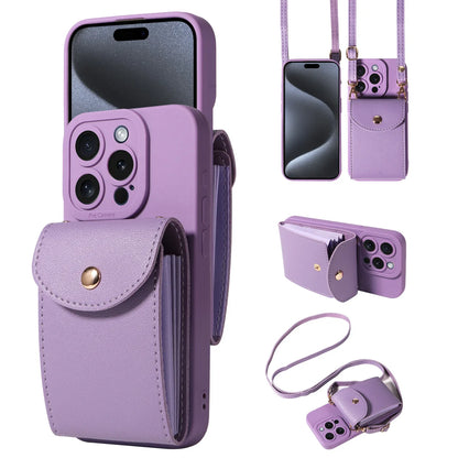 faux Leather Phone Case for IPhone17 16 15 14 13 12 11Pro Max PlusMini E Air All inclusive Lens Protection with Lanyard Card Bag