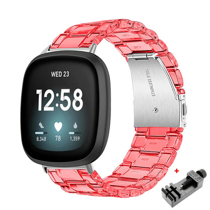 Newest Transparent Resin Strap for Fitbit  Versa 3 4 Lite Sense for Fitbit Versa2 Smartwatch Bracelet Watchband Accessories