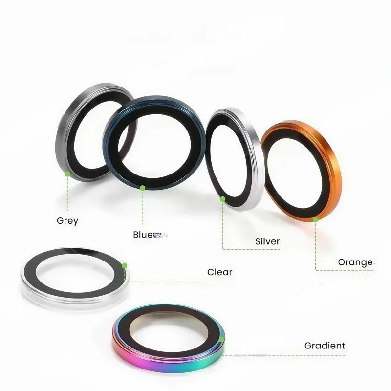 3D Metal Lens Protector Glass For iPhone 17 Pro 17Pro Max 17 Air Alloy Back Camera Ring Cover For iPhone 16 Pro 16 Pro Max Lens