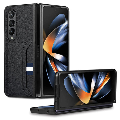 Leather Card Slot Folding Case for Samsung Galaxy Z Fold 8 ultra 7 6 5 4 fold8 fold7 fold6 fold5 Fold3 Fold4 Fold 3 2 Fold2 Capa