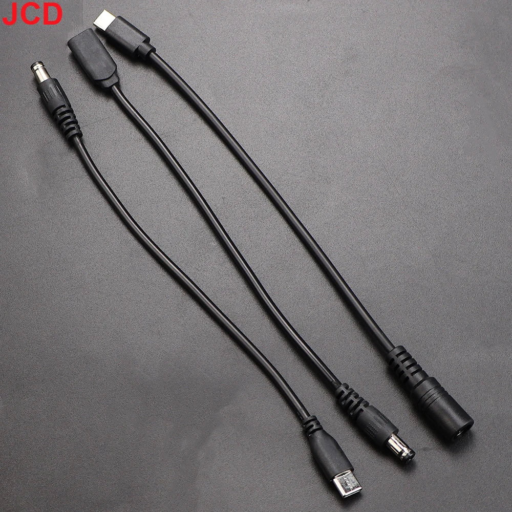JCD DC Type-c Male Female To 5.5*2.1 Female Cables 5521 Power Jack DC Power Conector 5.5x2.1 Adapter USB Type C Converter