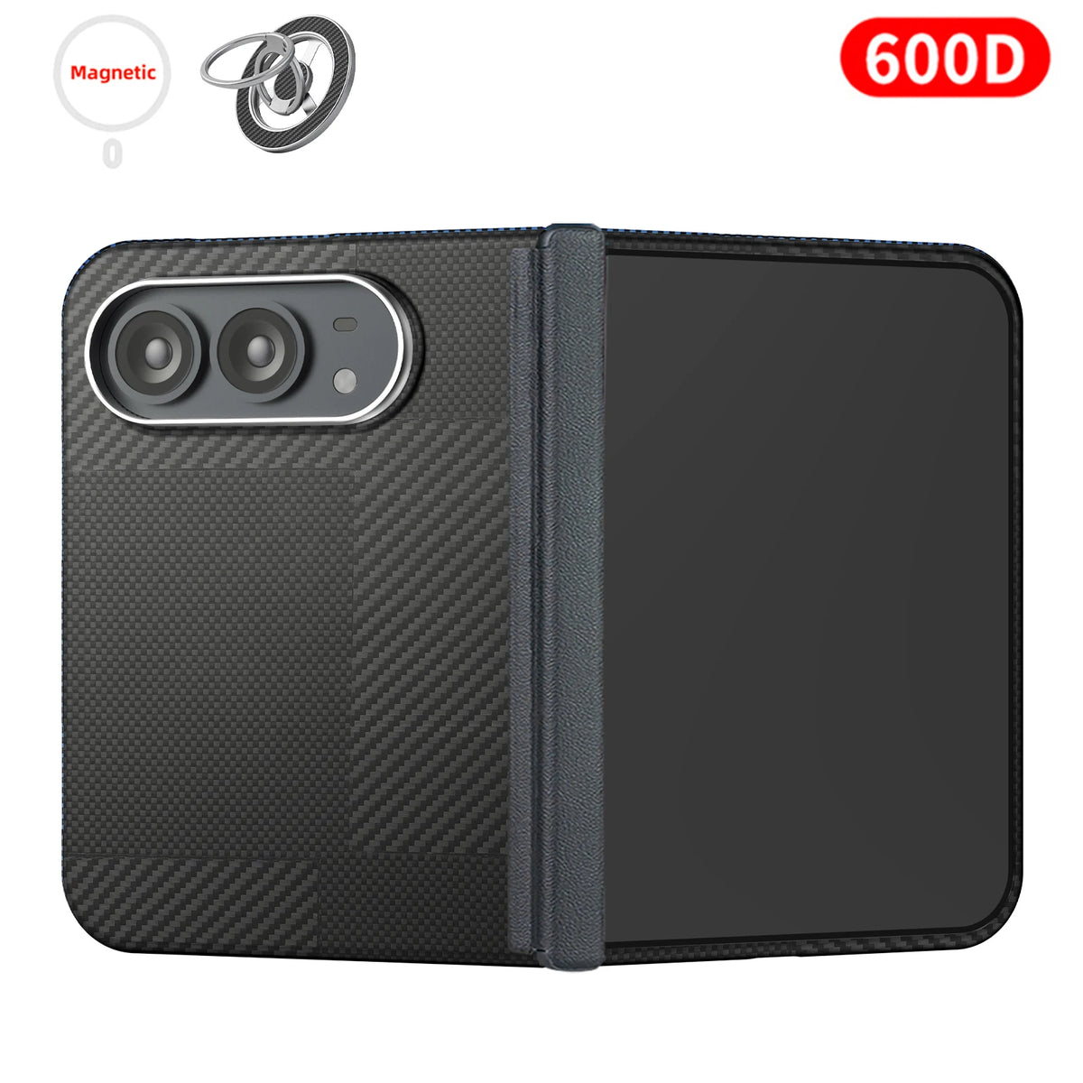 Suitable for iphone duo case,carbon fiber Kevlar aramid fiber hard shell,lightweight magnetic Slim light black cover premium