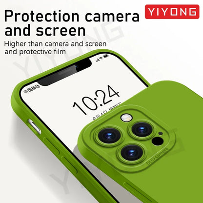 For iPhone17 Pro Max Case YIYONG Original Soft Liquid Silicone Cover For iPhone 17 Air 16 16e 15 14 Plus 12 13 Mini Phone Cases