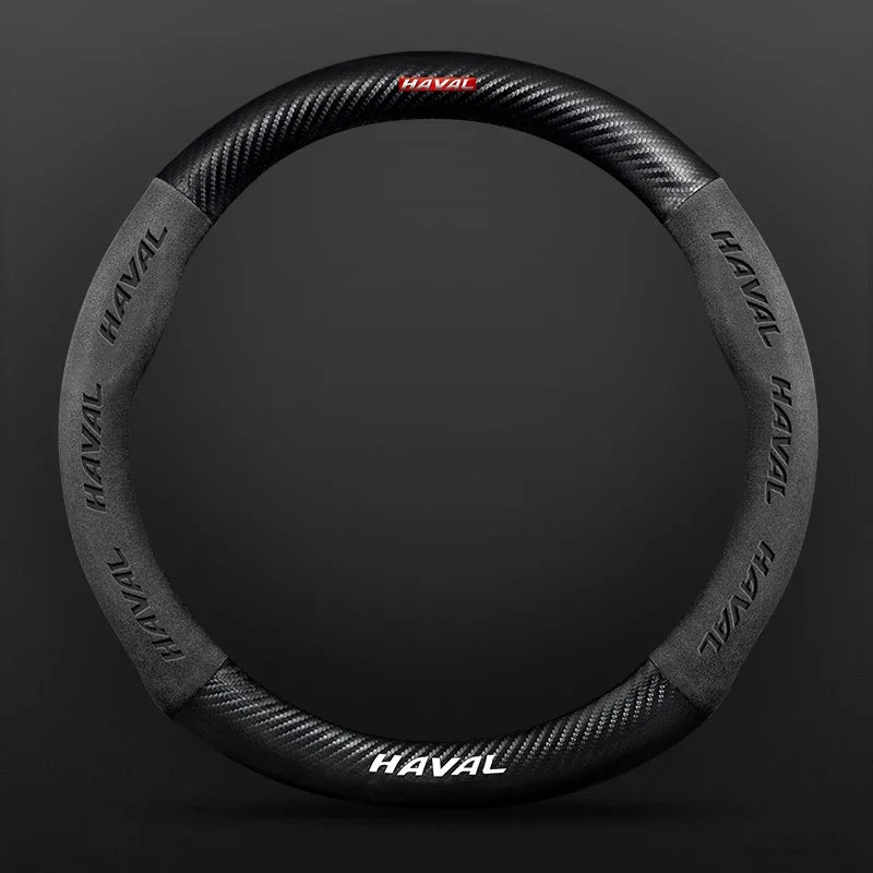 Suitable for Great Wall Haval H6 HEV PHEV sports version H2H3H7H8H9 suede carbon fiber anti-slip steering wheel cover accessorie