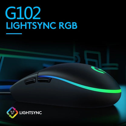 Logitech G102 Gaming RGB Mouse Lightweight Design 200-8000DPI G102 Second Generation Ergonomic Mouse Computer Mouse