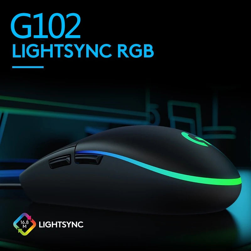 Logitech G102 Gaming RGB Mouse Lightweight Design 200-8000DPI G102 Second Generation Ergonomic Mouse Computer Mouse