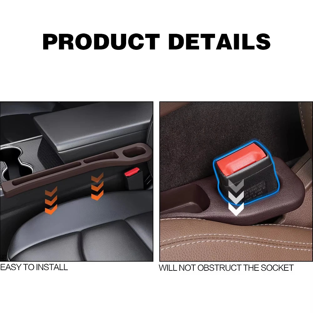 2PCS Car Seat Gap Filler Between Seats Console Organizer Seat Crevice Storage Box Bag Decoration Interior Auto Accessories