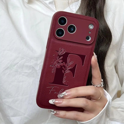 Personalized Custom Name Initial Custom Big Letter with Flowers Design Phone Case for iPhone18 17 16 15 14 13 Pro Max Plus Air