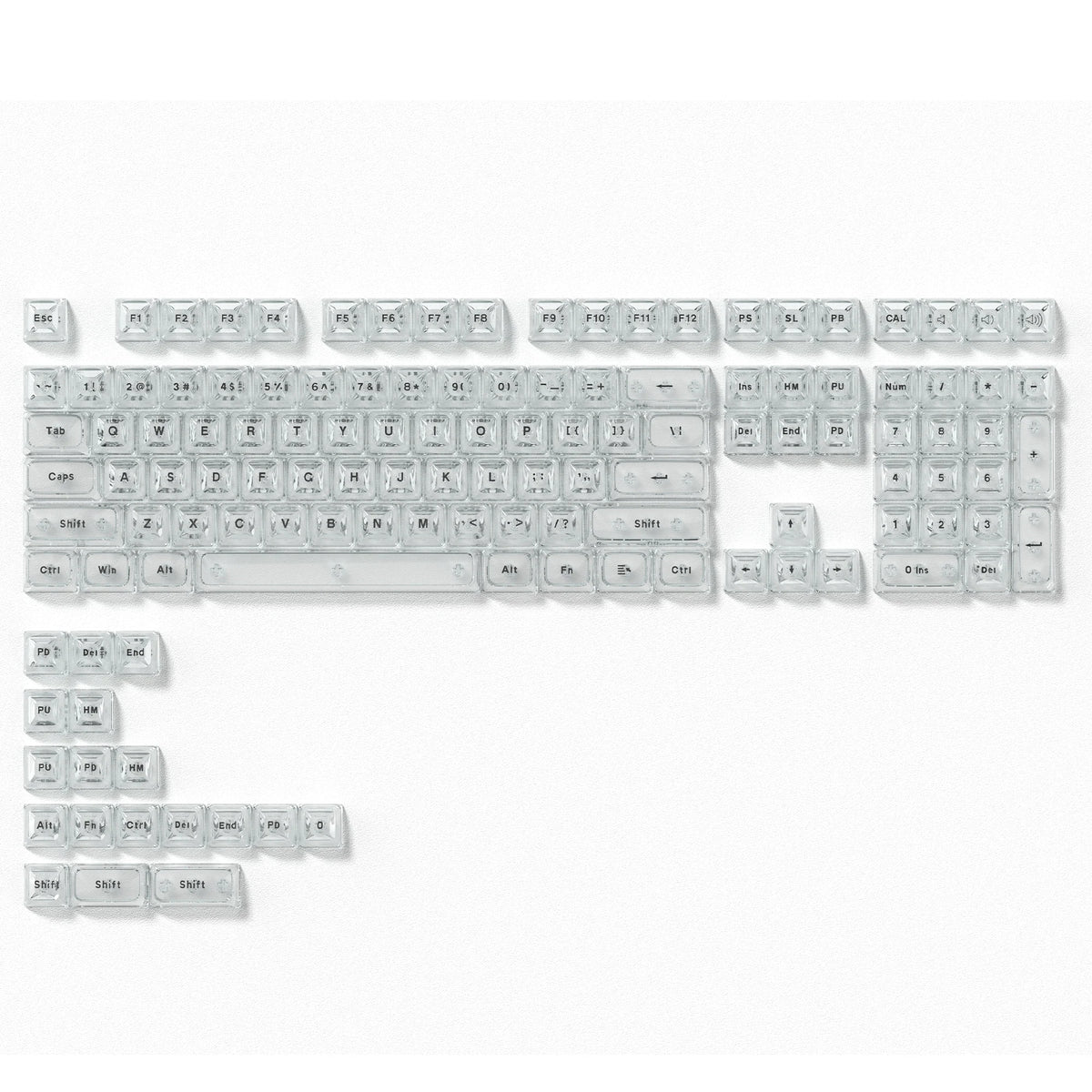 Womier 126 Keys Glittered Diamond RGB Shine Through Keycaps ASA Profile Personalized Set Gateron/Cherry MX Mechanical Keyboards